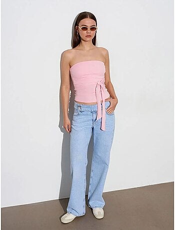 Jean en denim de coton à jambe large dilvin