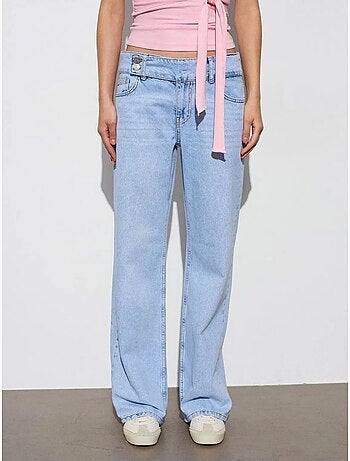 Jean en denim de coton à jambe large dilvin