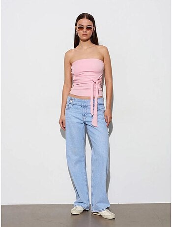 Jean en denim de coton à jambe large dilvin