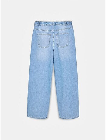 Jean en denim de coton à taille haute et jambe large dilvin