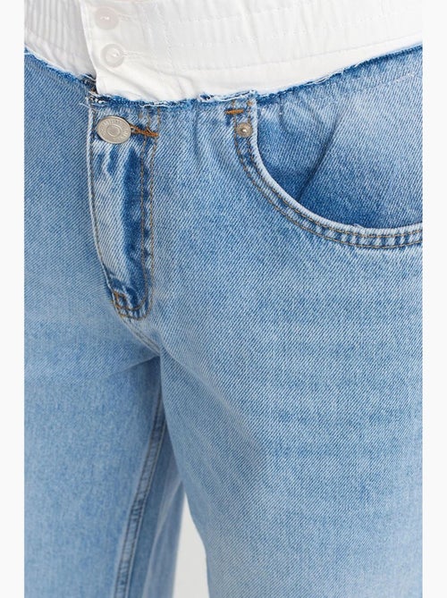 Jean en denim de coton à taille haute et jambe large dilvin - Kiabi Jean en denim de coton à taille haute et jambe large dilvin - Kiabi