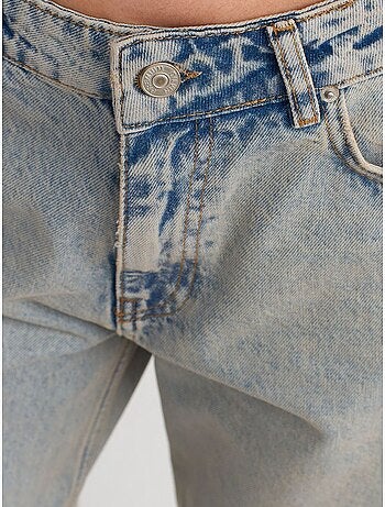 Jean en denim de coton à taille mi-haute et jambe large dilvin