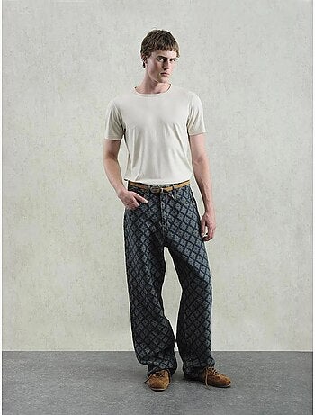 Jean en denim imprimé coupe ample pour homme giesto