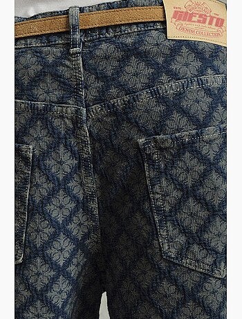 Jean en denim imprimé coupe ample pour homme giesto