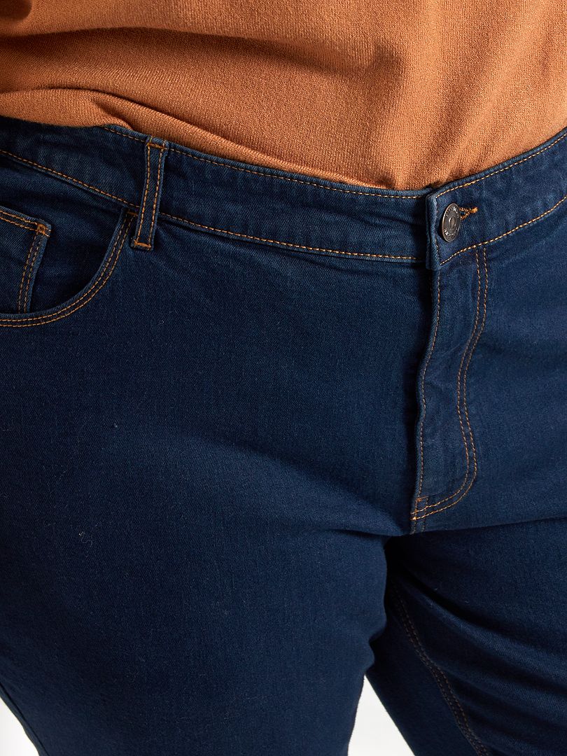 Jean slim stretch à taille ajustable - Bleu foncé - Kiabi - 8.50€