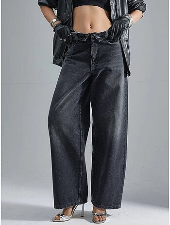 Jean en denim taille basse à jambes larges