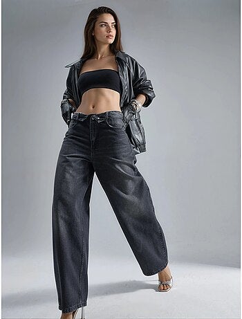 Jean en denim taille basse à jambes larges