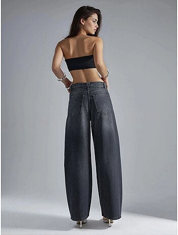 Jean en denim taille basse à jambes larges