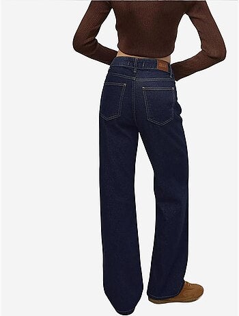 Jean en denim taille haute à jambe droite