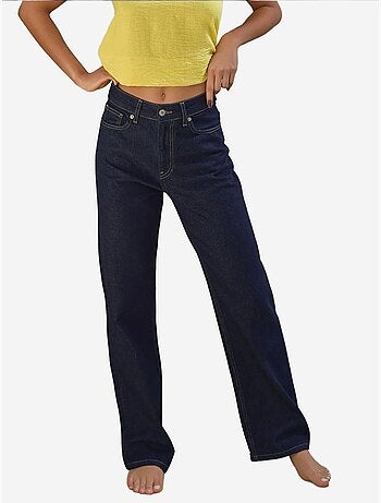 Jean en denim taille haute à jambe droite