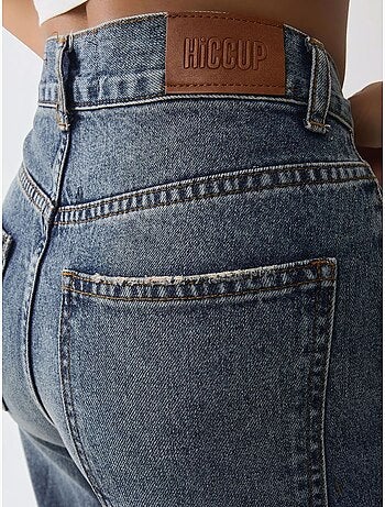 Jean en denim taille haute à jambe droite