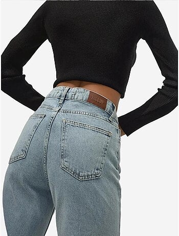 Jean en denim taille haute à jambe droite hiccup