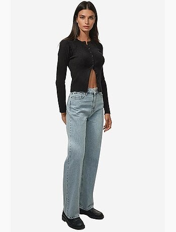 Jean en denim taille haute à jambe droite hiccup