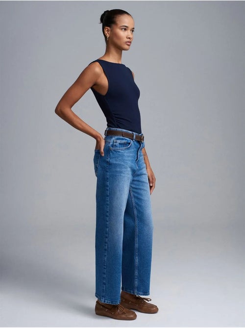 Jean En Denim Taille Haute À Jambe Large - Kiabi