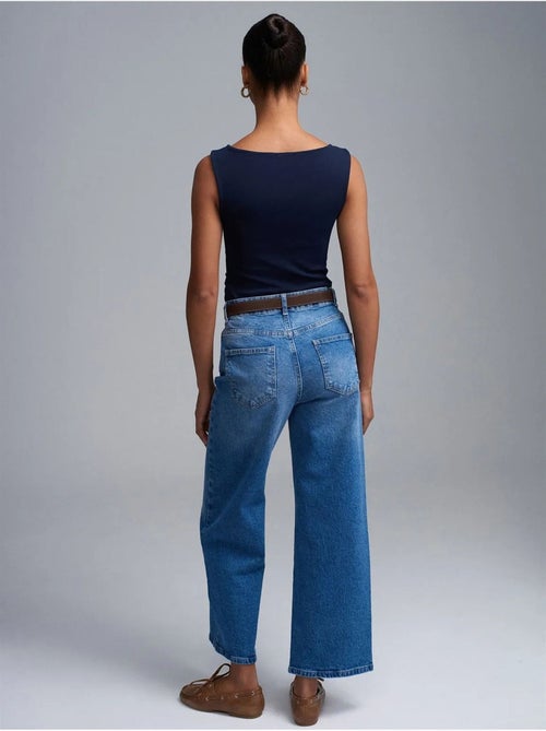 Jean En Denim Taille Haute À Jambe Large - Kiabi