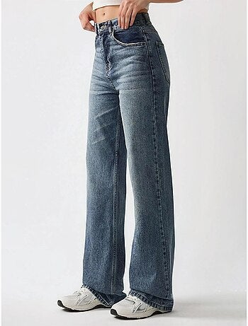 Jean en denim taille haute à jambes droites