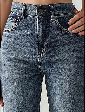 Jean en denim taille haute à jambes droites