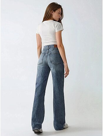 Jean en denim taille haute à jambes droites