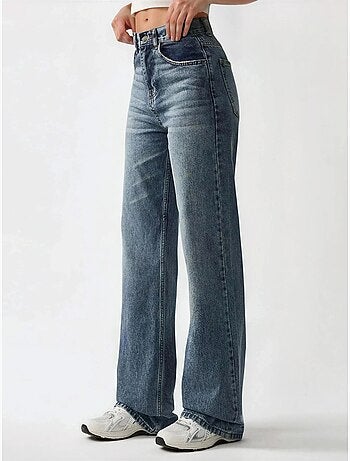 Jean en denim taille haute à jambes droites