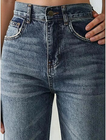 Jean en denim taille haute à jambes droites