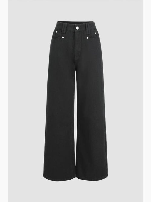 Jean en denim taille haute à jambes larges hiccup - Kiabi Jean en denim taille haute à jambes larges hiccup - Kiabi