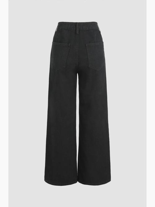 Jean en denim taille haute à jambes larges hiccup - Kiabi Jean en denim taille haute à jambes larges hiccup - Kiabi