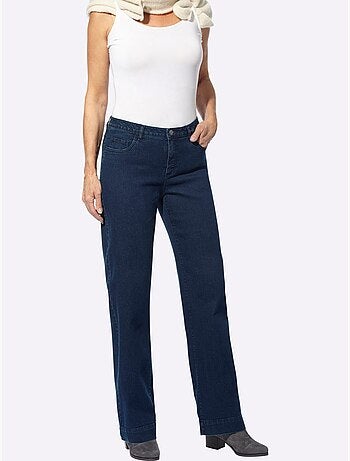 Jean en coton avec ceinture gainante et coupe classique 5 poches - taille standard - moda vilona