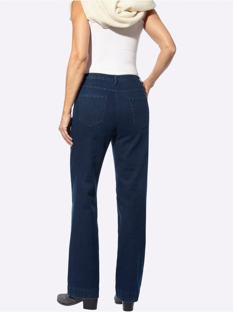 Jean en qualité extensible avec ceinture gainante et coupe classique - taille standard - moda vilona Bleu jean - Kiabi