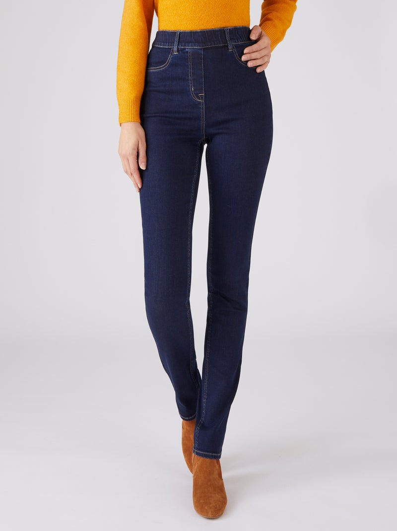Jean enfilable gaine intégrée Perfect Fit by Damart - Damart Bleu denim - Kiabi