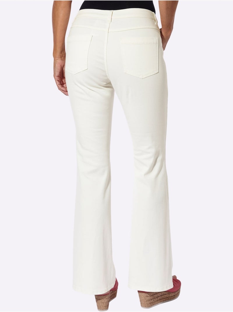 Jean évasé Coton Extensible - Taille Standard - Witt Blanc - Kiabi