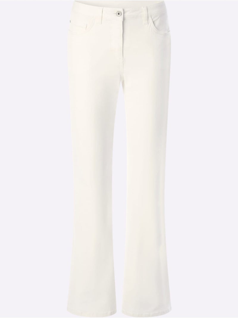 Jean évasé Coton Extensible - Taille Standard - Witt Blanc - Kiabi