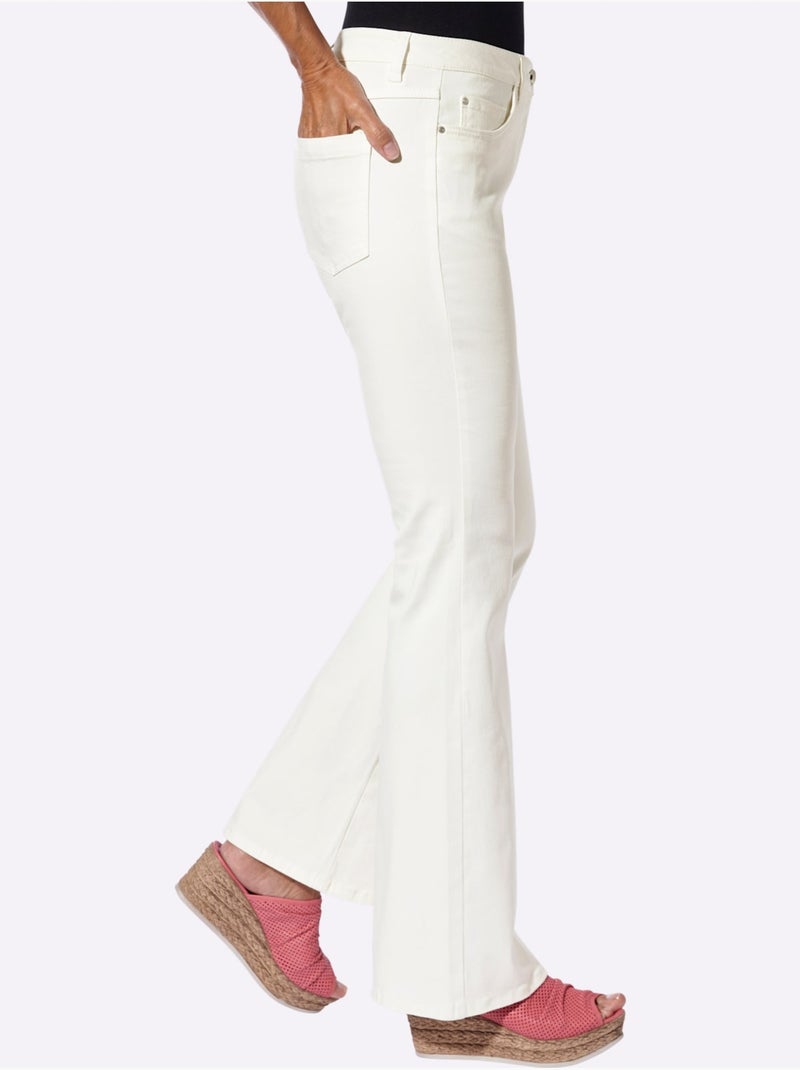 Jean évasé Coton Extensible - Taille Standard - Witt Blanc - Kiabi