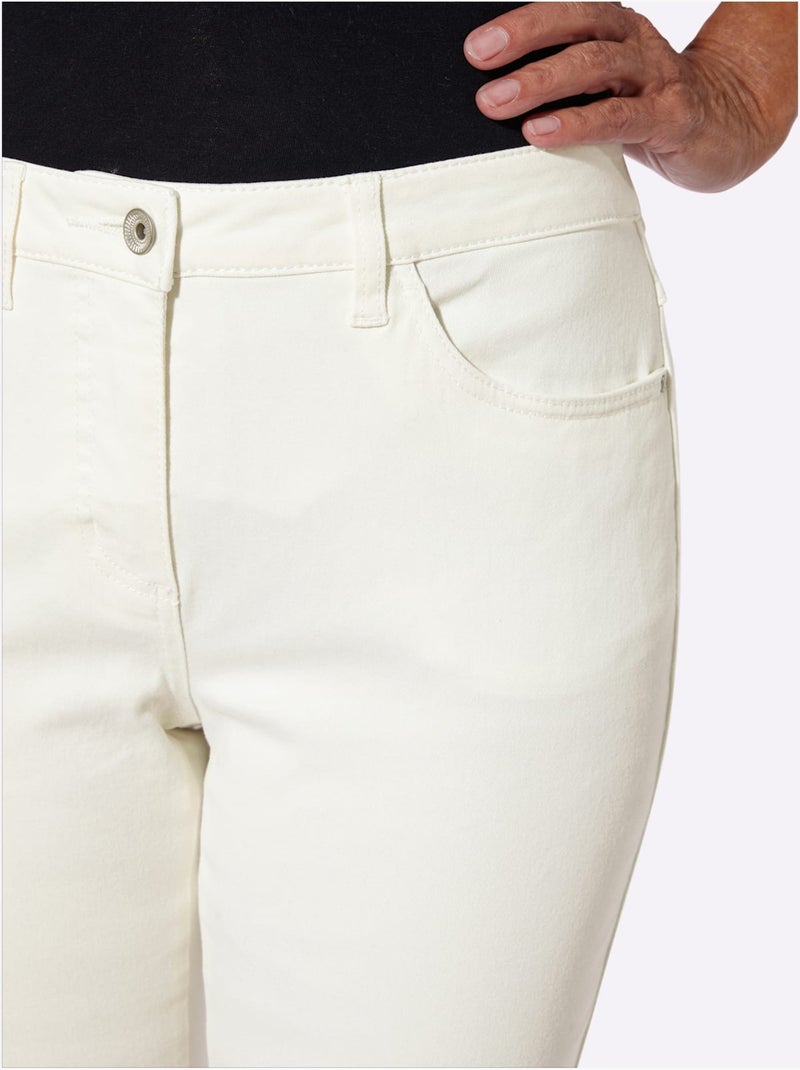 Jean évasé Coton Extensible - Taille Standard - Witt Blanc - Kiabi