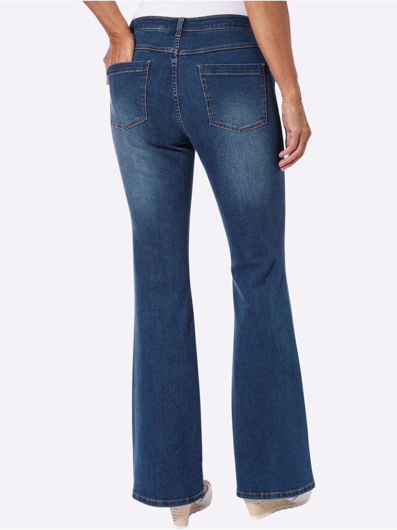Jean évasé Coton Extensible - Taille Standard - Witt Bleu jean - Kiabi