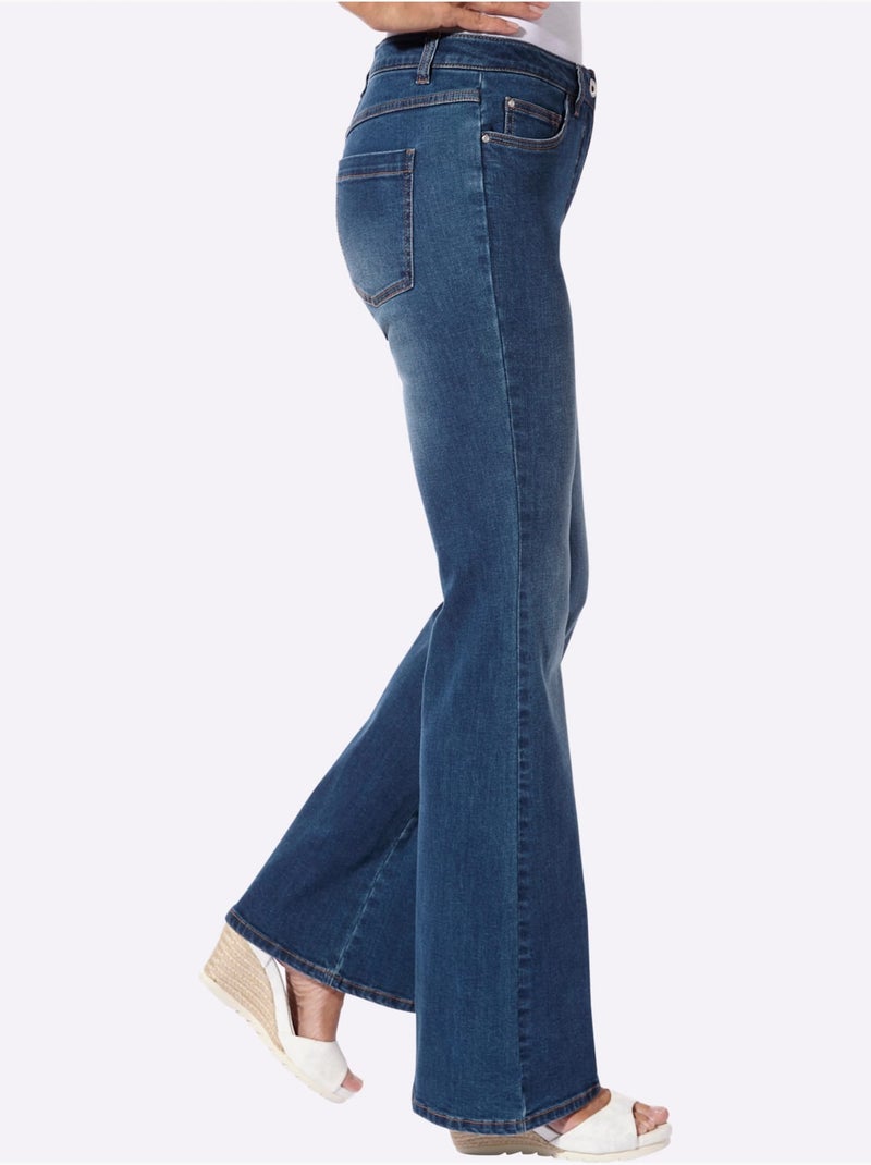 Jean évasé Coton Extensible - Taille Standard - Witt Bleu jean - Kiabi