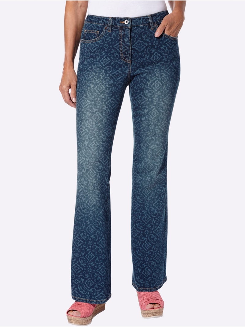 Jean évasé Coton Extensible - Taille Standard - Witt Bleu - Kiabi