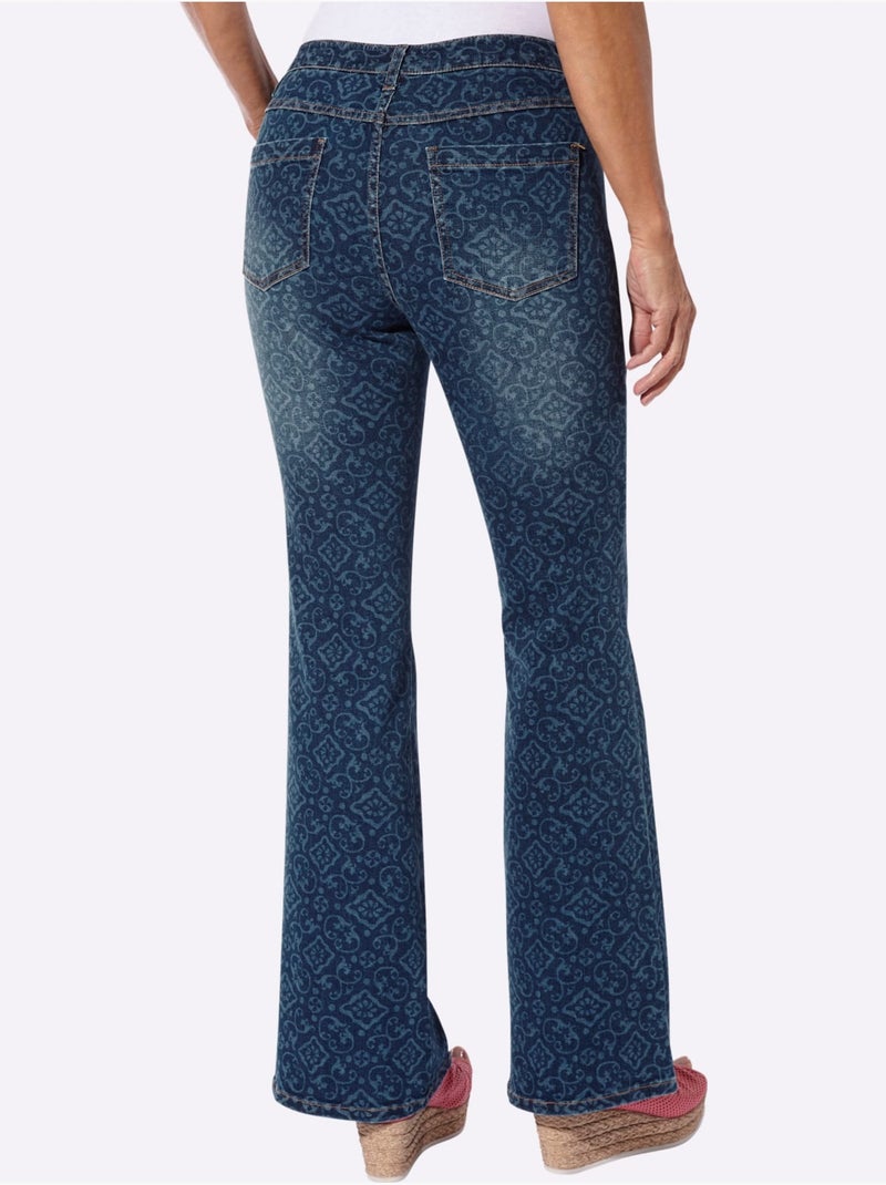 Jean évasé Coton Extensible - Taille Standard - Witt Bleu - Kiabi