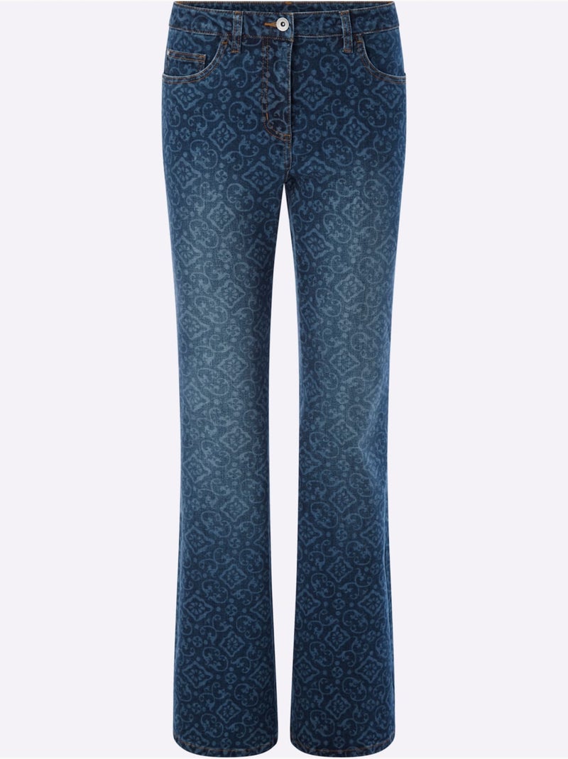 Jean évasé Coton Extensible - Taille Standard - Witt Bleu - Kiabi