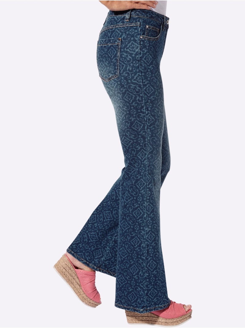 Jean évasé Coton Extensible - Taille Standard - Witt Bleu - Kiabi