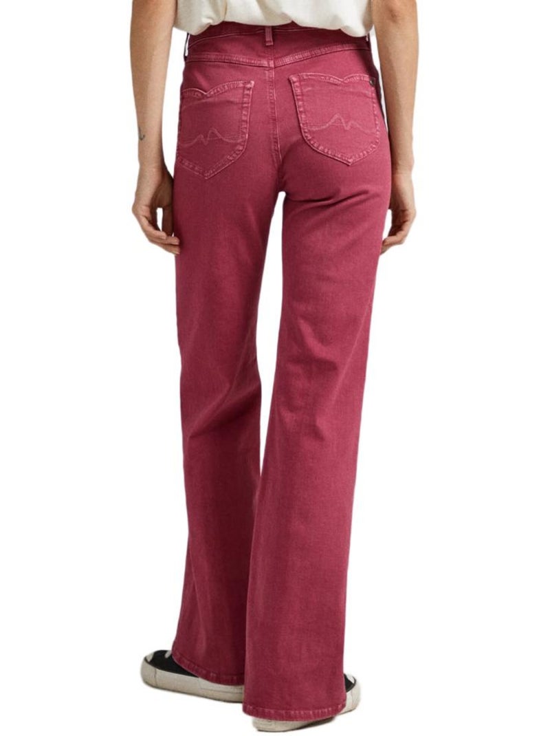 Jean Evasé Femme Pepe Jeans Rouge - Kiabi
