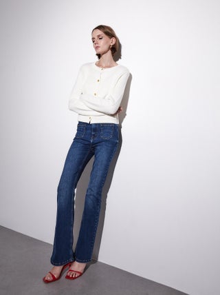 Jean évasé taille haute