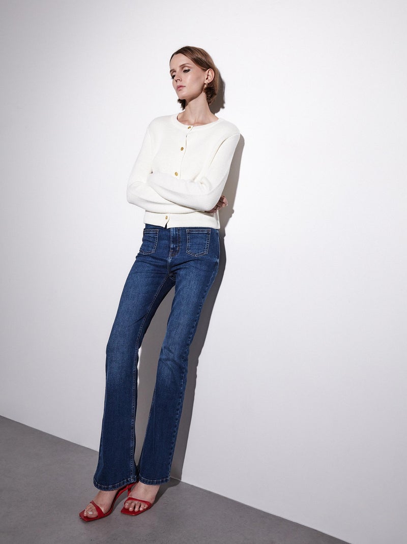 Jean évasé taille haute Bleu - Kiabi