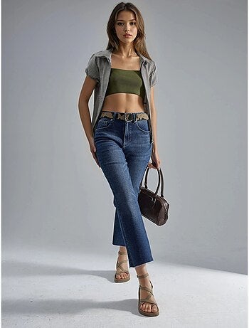Jean évasé taille haute hiccup