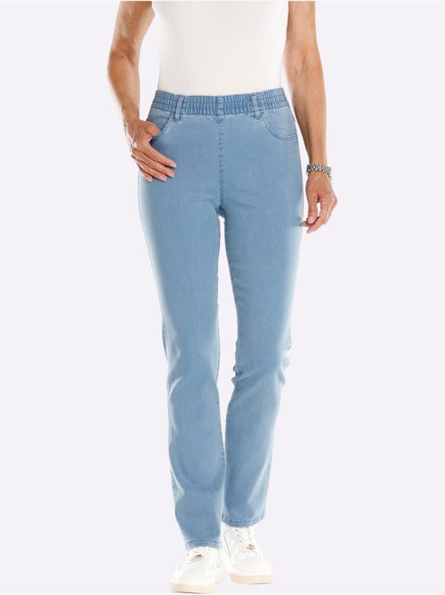 Jean extensible à ceinture élastique avec empiècements et poches - Taille standard - Moda Vilona - Kiabi Jean extensible à ceinture élastique avec empiècements et poches - Taille standard - Moda Vilona - Kiabi