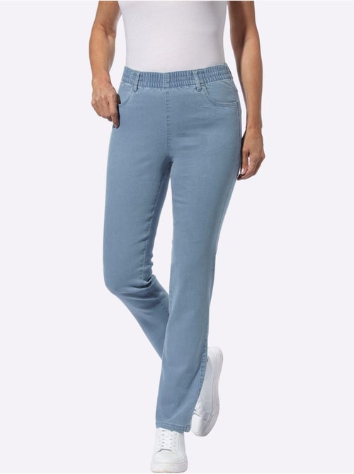 Jean extensible à ceinture élastique avec empiècements et poches - Taille standard - Moda Vilona - Kiabi Jean extensible à ceinture élastique avec empiècements et poches - Taille standard - Moda Vilona - Kiabi