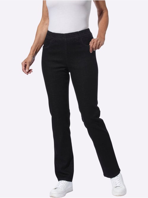 Jean extensible à ceinture élastique avec empiècements et poches - Taille standard - Moda Vilona - Kiabi Jean extensible à ceinture élastique avec empiècements et poches - Taille standard - Moda Vilona - Kiabi
