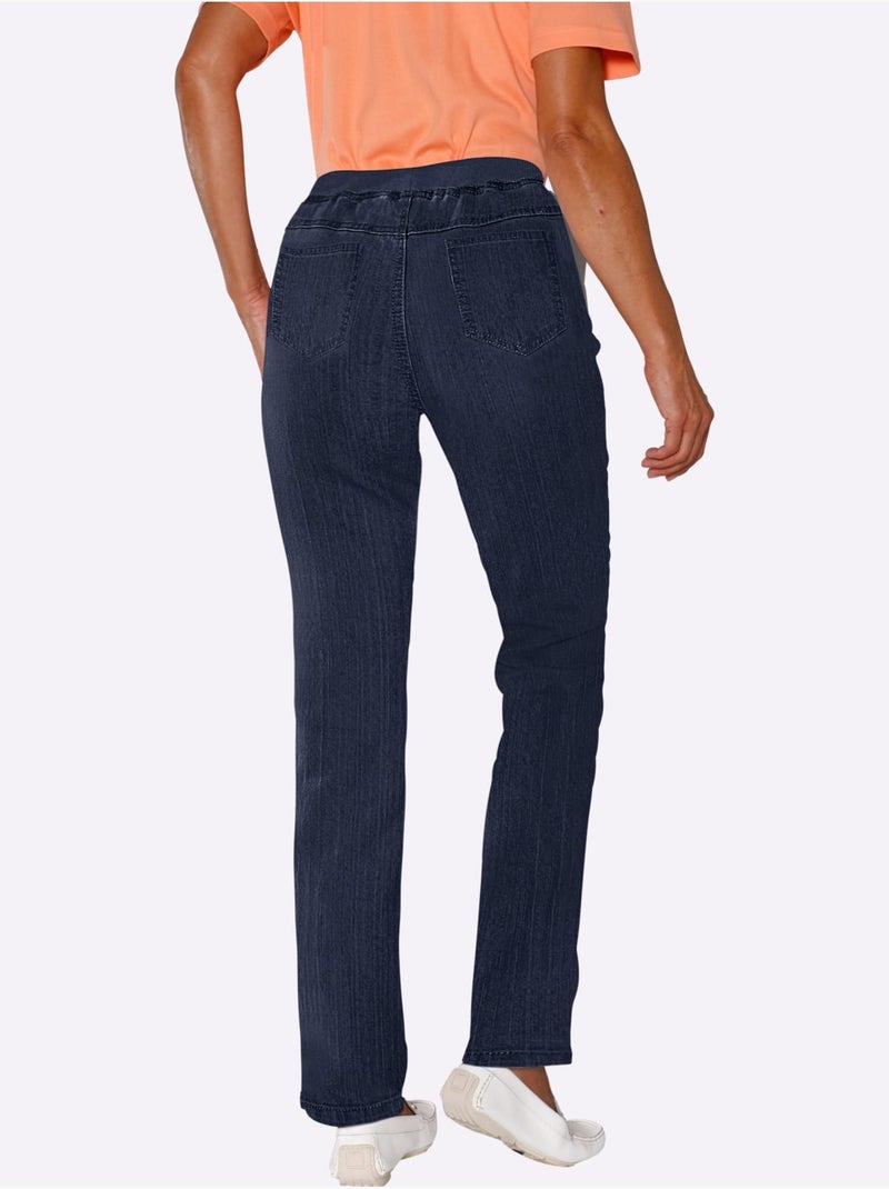 Jean extensible à ceinture élastique avec poches pratiques - Taille courte - Witt Bleu foncé - Kiabi