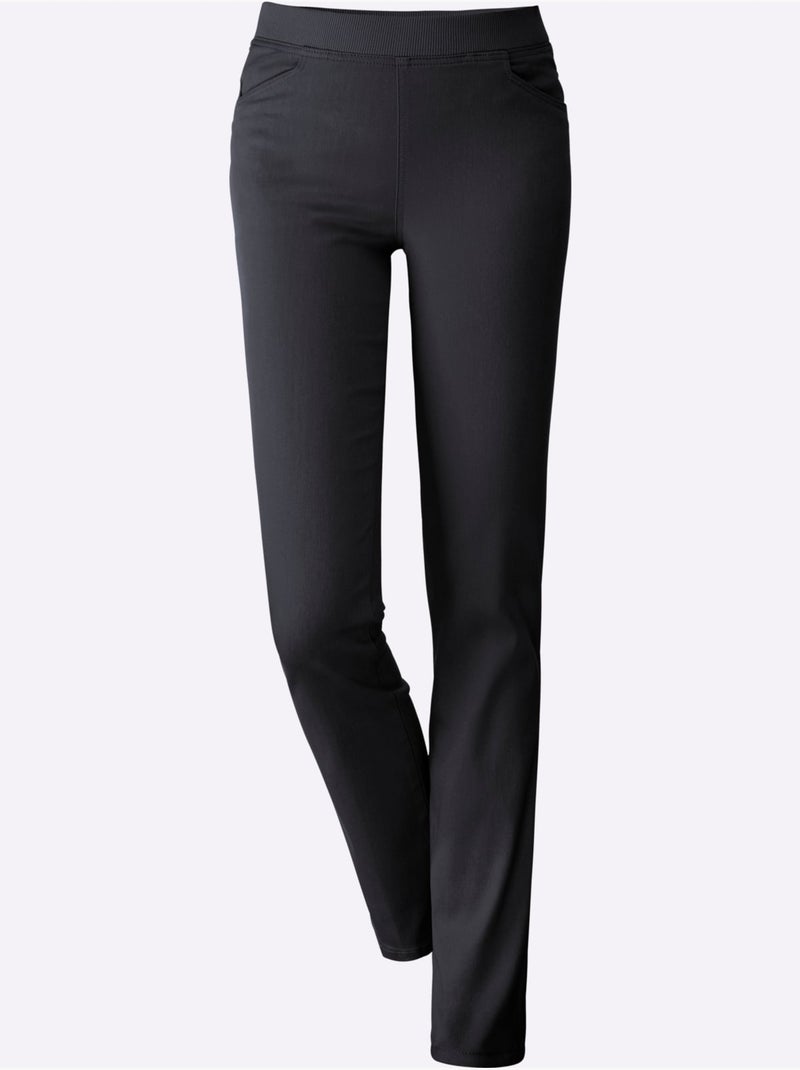 Jean extensible avec ceinture élastique et 2 poches pratiques - Taille courte - Witt Noir - Kiabi