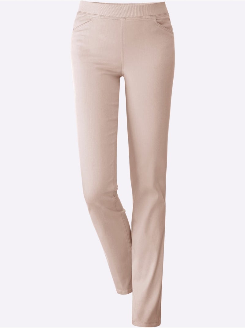 Jean extensible avec ceinture élastique et poches pratiques - Taille courte - Witt Sable - Kiabi