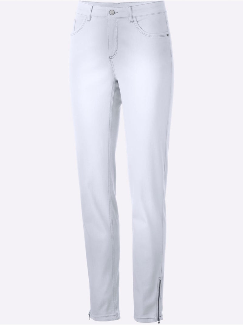 Jean Extensible Coupe 5 Poches - Taille Standard - Helline Blanc - Kiabi